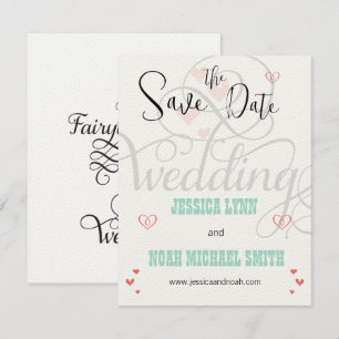 Invitation Fée de menthe et de corailConte de mariage Enregis