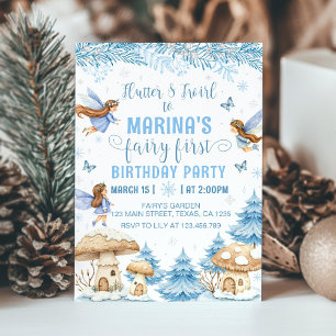Invitation Fée d'hiver Première forêt enchantée Anniversaire