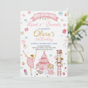 Invitation Fée Dragée Terre des Friandises Anniversaire Casse