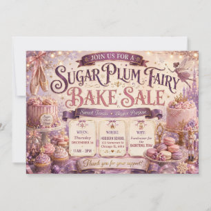 Invitation Fée Dragée Vente de Pâtisseries de Noël Magique