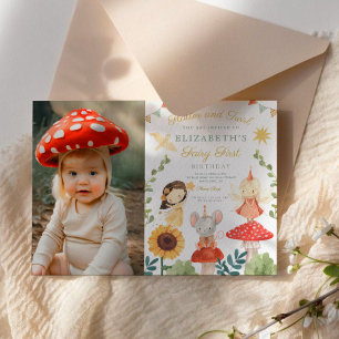 Invitation Fée Enchantée Anniversaire Champignon Première Pho