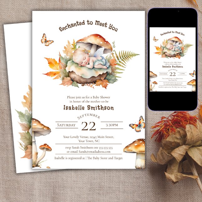 Invitation Fée Enchantée Automne Bois Bébé Shower  (Créateur téléchargé)