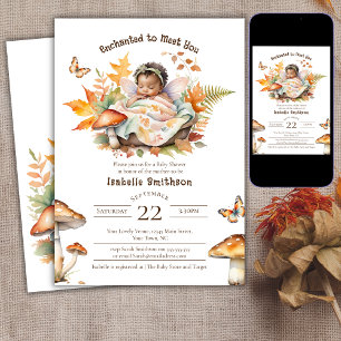 Invitation Fée Enchantée Automne Bois Bébé Shower 