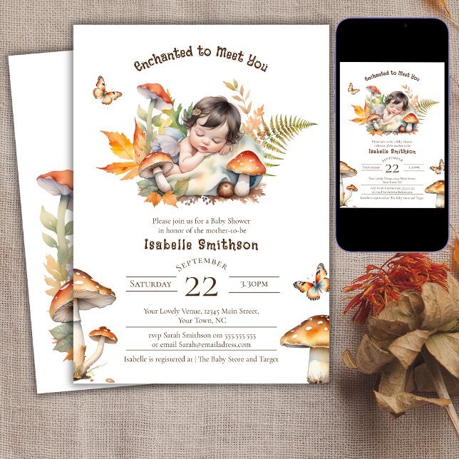 Invitation Fée Enchantée Automne Bois Bébé Shower  (Créateur téléchargé)