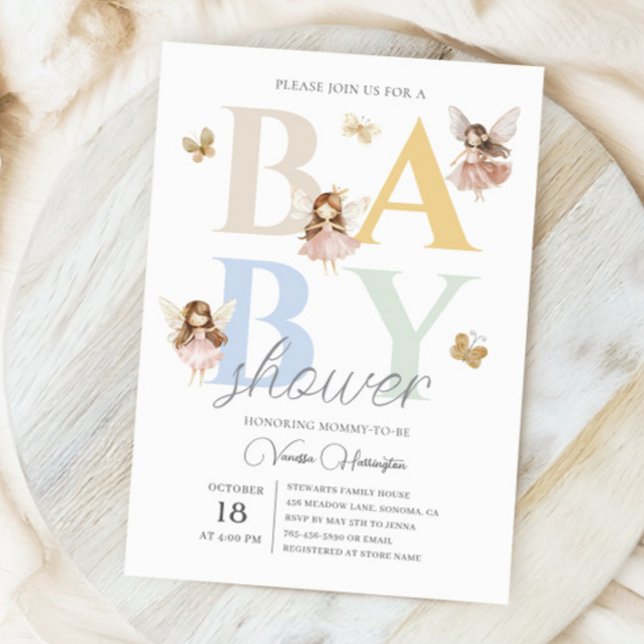 Invitation Fée Enchantée Baby Shower Coloré (Créateur téléchargé)