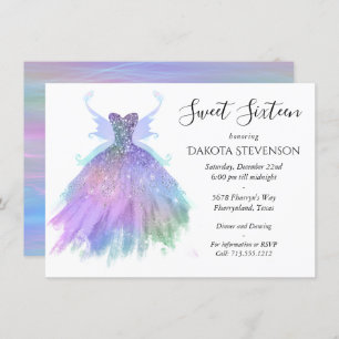 Invitation Fée Ethereal   Rainbow Ombre Pastel Sheen