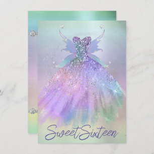 Invitation Fée Ethereal   Rainbow Ombre Pastel Sheen
