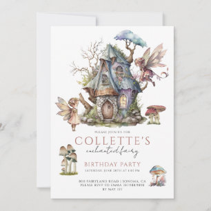 Invitation Fée Fée Fille fête d'anniversaire
