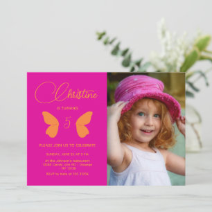Invitation Fée Fille Anniversaire Minimaliste Simple Photo mo