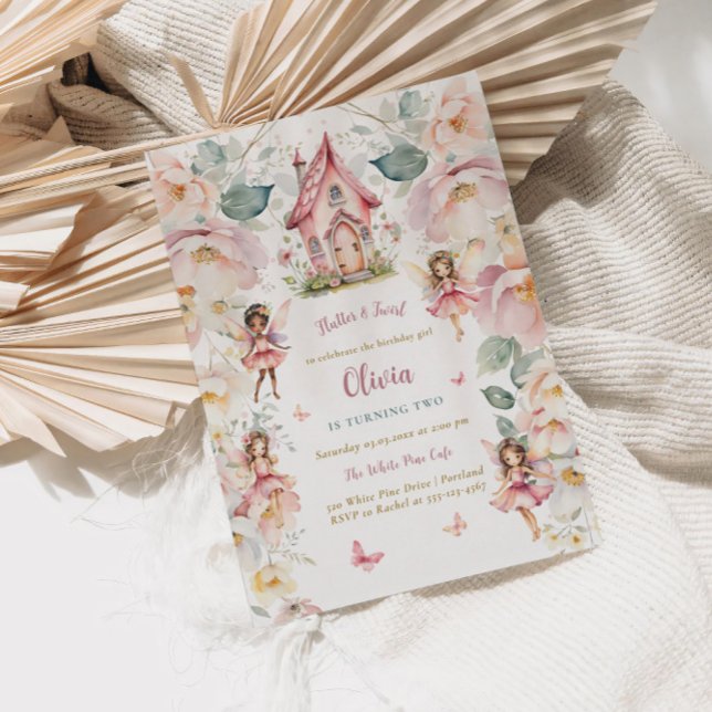 Invitation Fée Fille Anniversaire Whimsical Enchanted Floral (Créateur téléchargé)