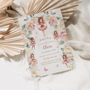 Invitation Fée Fille Anniversaire Whimsical Enchanted Floral