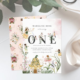 Invitation Fée florale magique 1er anniversaire