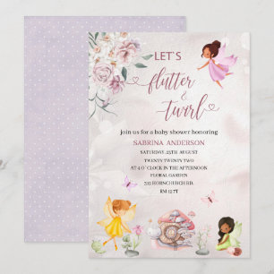 Invitation Fée florale magique Princesse Baby shower