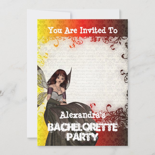 Invitation Fée gothique fête de bachelorette personnalisée (Devant)