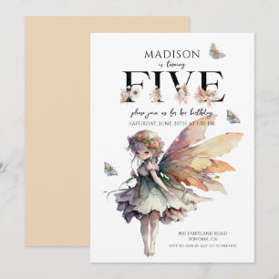 Invitation Fée magique 5e anniversaire
