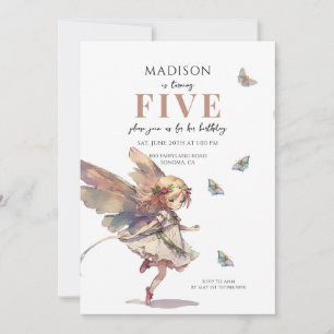 Invitation Fée magique 5e anniversaire