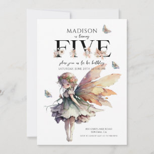 Invitation Fée magique 5e anniversaire