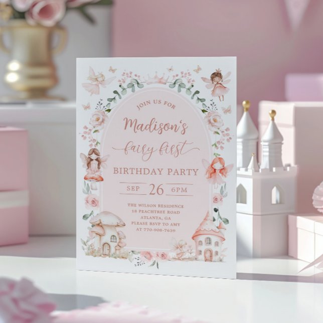 Invitation Fée Magique Enchantée 1er Anniversaire (Créateur téléchargé)