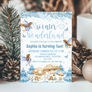 Invitation Fée magique hiver Wonderland Anniversaire
