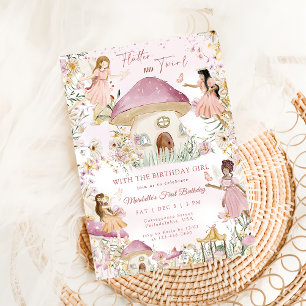 Invitation Fée magique Jardin Floral Pixie Filles Anniversair