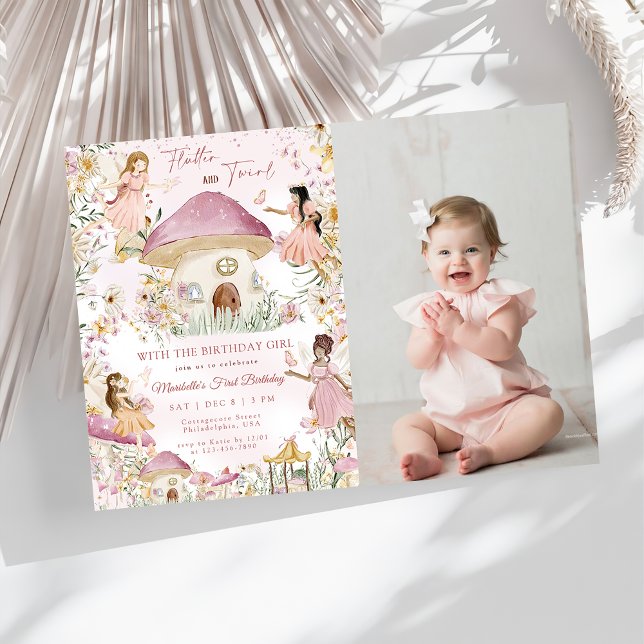 Invitation Fée magique Jardin Floral Pixie Girls Anniversaire (Créateur téléchargé)