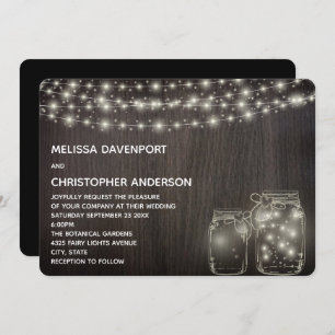 Invitation Fée magique Lights & Mason Jars Mariage Inviter