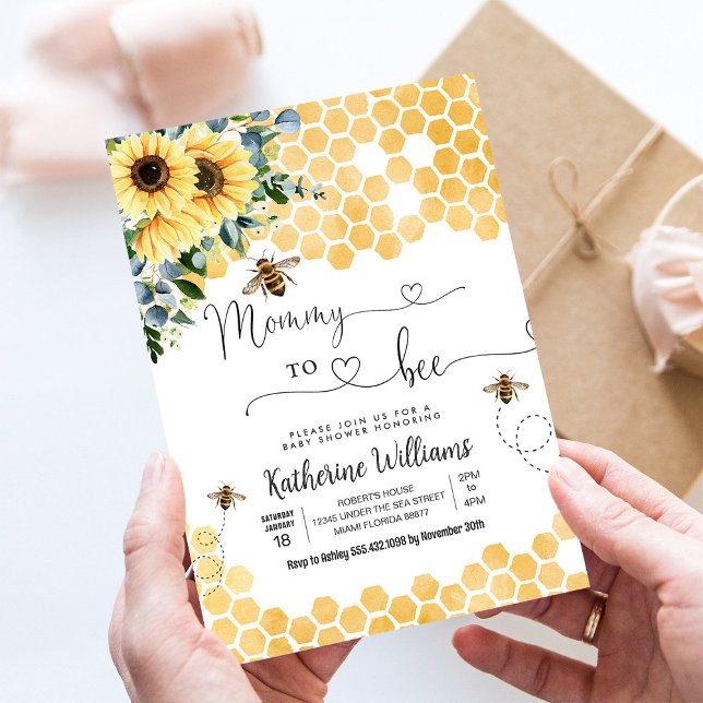 Invitation Fée Mère Abeille à Miel Fête de Bébé (Créateur téléchargé)