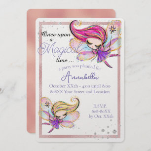 Invitation Fée Parties scintillant mignonne