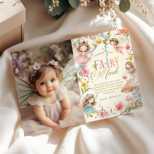 Invitation Fée Premier Anniversaire Coloré Merci Fée Beaucoup
