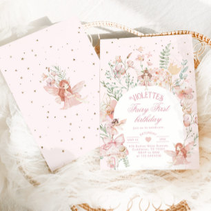 Invitation Fée Premier Anniversaire Jardin Enchanté Fantaisis