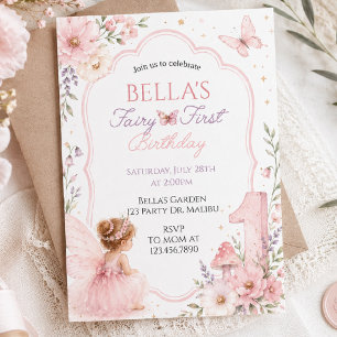 Invitation Fée Premier Anniversaire Jardin Enchanté Fée