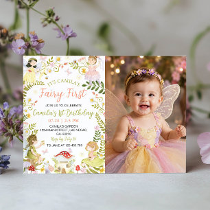 Invitation Fée Premier Jardin Floral Anniversaire Photo