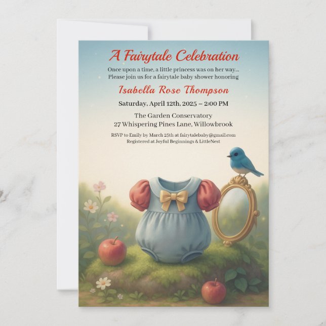 Invitation Fée Princesse de la Forêt Enchantée Baby Shower Co (Devant)