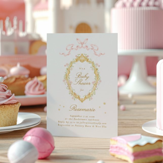 Invitation Fée Princesse Fille Arc Rose Baby Shower (Créateur téléchargé)