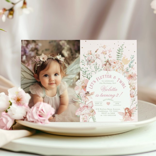Invitation Fée princesse Flutter et Twirl Anniversaire Tout Â (Créateur téléchargé)