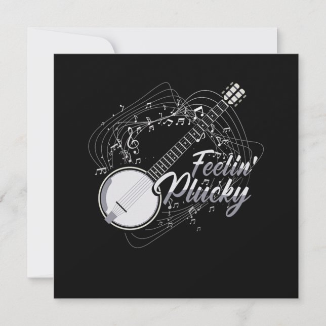 Invitation Feelin Plucky Banjo Bluegrass Country Music Cadeau (Devant)