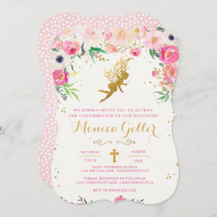 Invitation féerique florale de confirmation