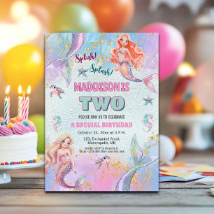 Invitation Fées des Mers Anniversaire de 2 ans