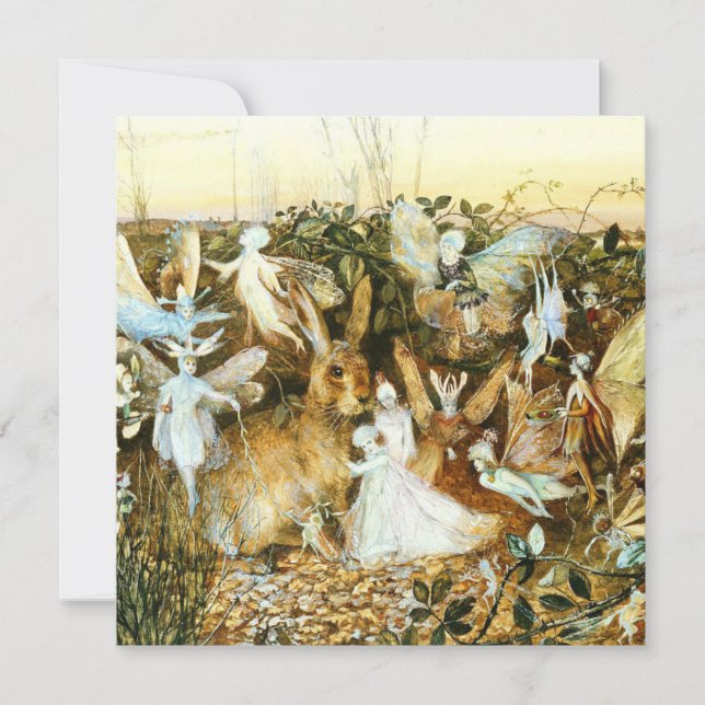 Invitation Fées et lapin (Devant)