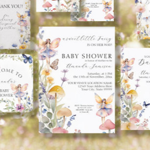 Invitation Fées florales Baby shower Fleur sauvage enchanté