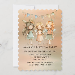 Invitation Fées vintages Et Amis Fête Anniversaire Fille