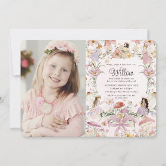 Invitation Fées Whimsical Anniversaire Fleur Jardin Photo