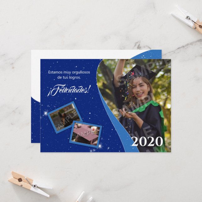 Invitation Felicitación o invitación de graduación (Devant/Arrière en situation)