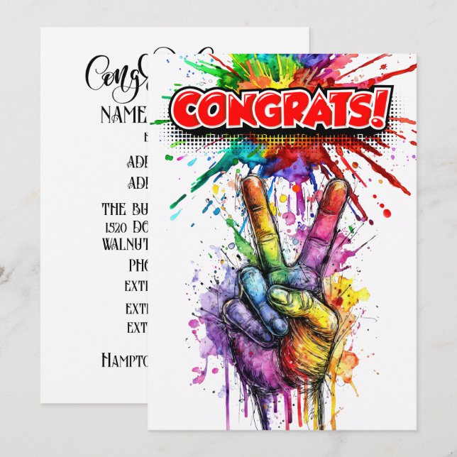 INVITATION FÉLICITATIONS (Devant / Derrière)