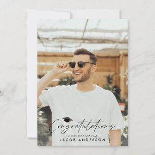 Invitation Félicitations à la fin de l'année photo simple mod