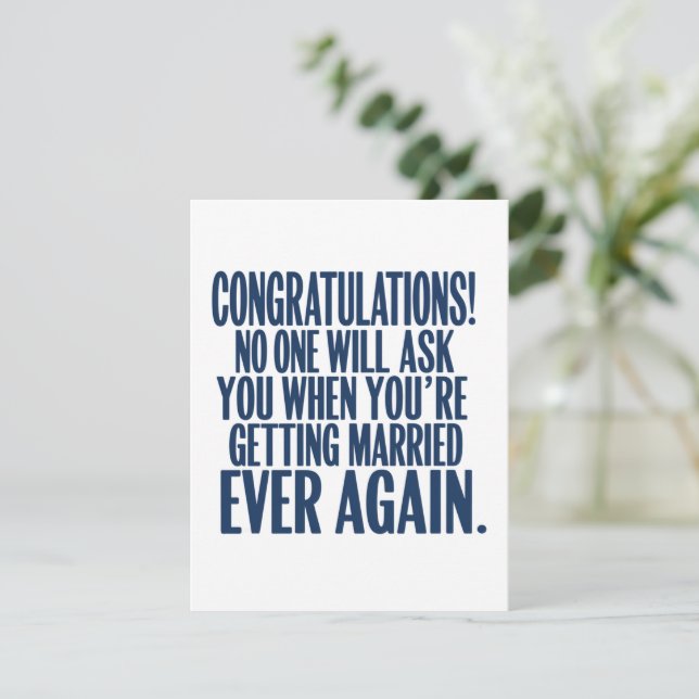 Invitation Félicitations à un Fiançailles Mariage amusant mar (Debout devant)