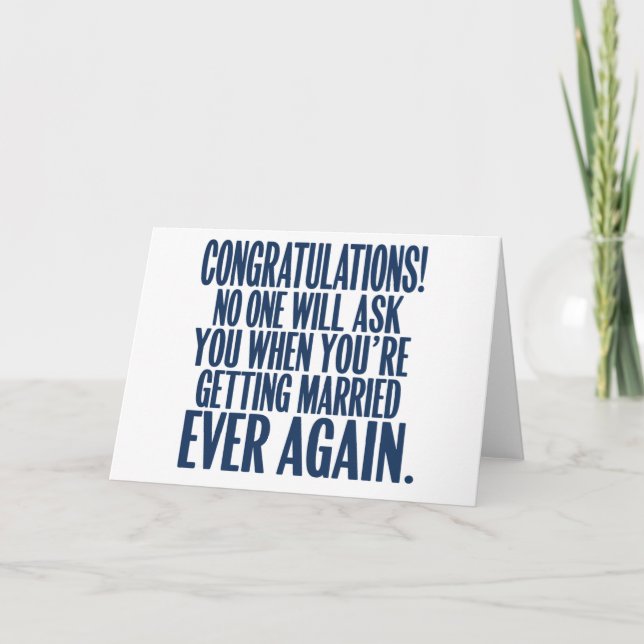 Invitation Félicitations à un Fiançailles Mariage amusant mar (Devant)