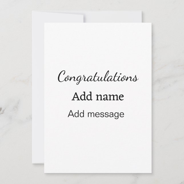 Invitation Félicitations ajoutez un nom message simple diplôm (Devant)