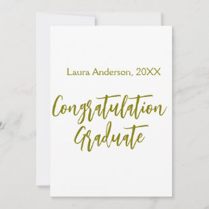 Invitation Félicitations au diplômé nom doré promotion 20XX s