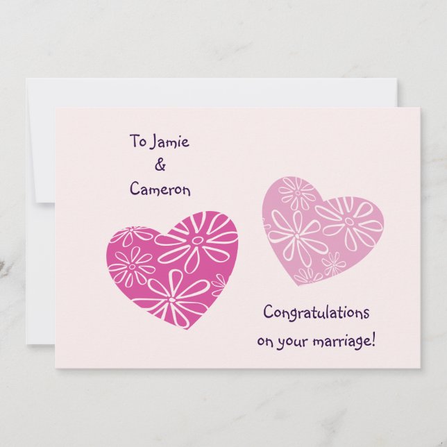 Invitation Félicitations au Twin Hearts Moderne sur votre car (Devant)